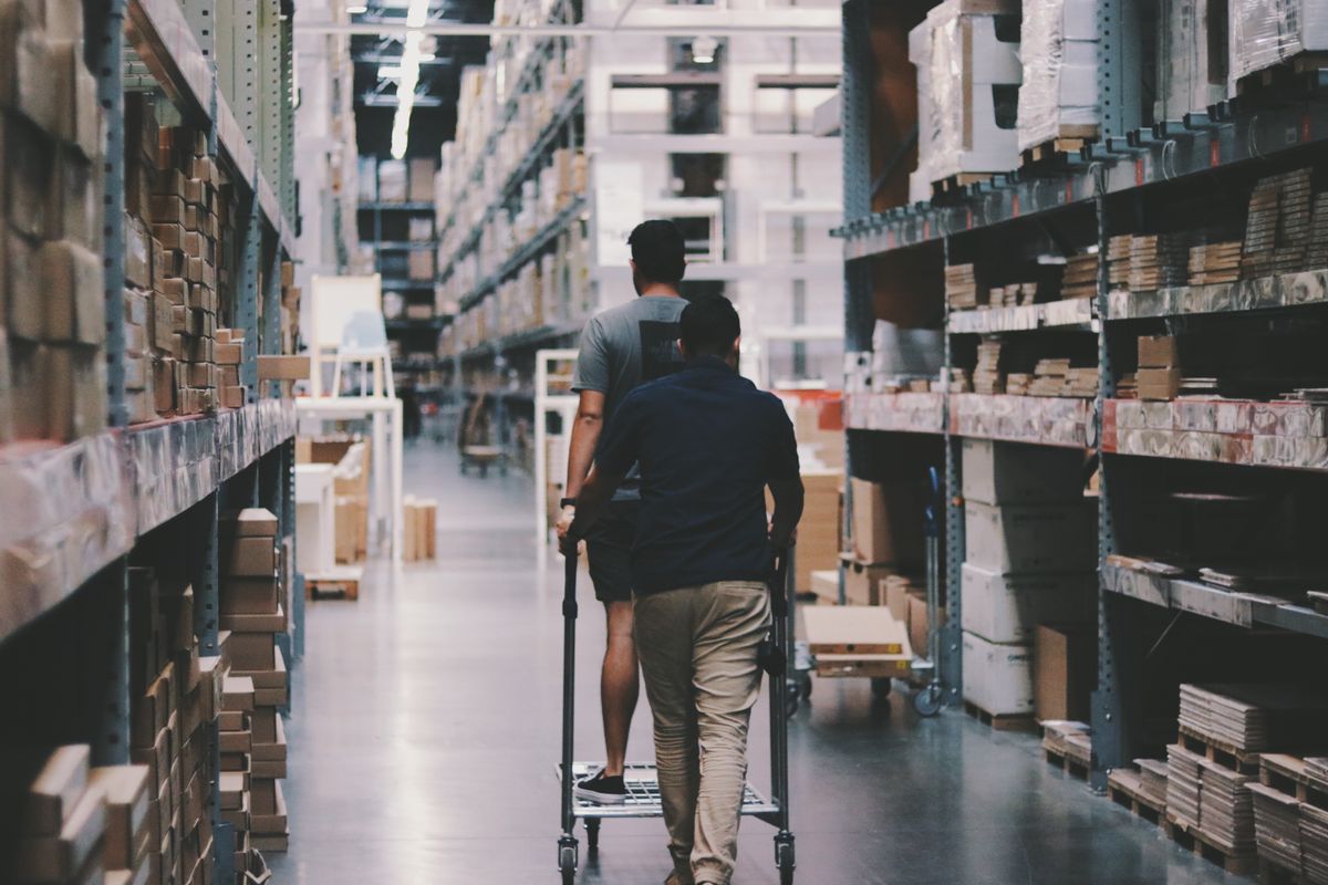Racked inventory inside a Harbrook distribution centre